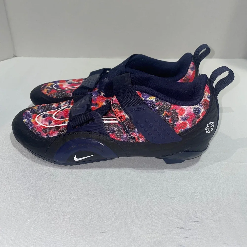 Nike SuperRep Cycle 2 Navy Floral Cycling Shoes DH3395-400 Womens 8.5